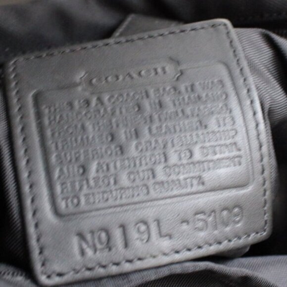 COACH VTG Black Nylon Canvas Leather Flap Large Messenger Portfolio Bag 5109 - Picture 3 of 7